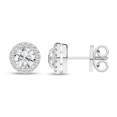 14K White Lab Grown Diamond Stud Earrings