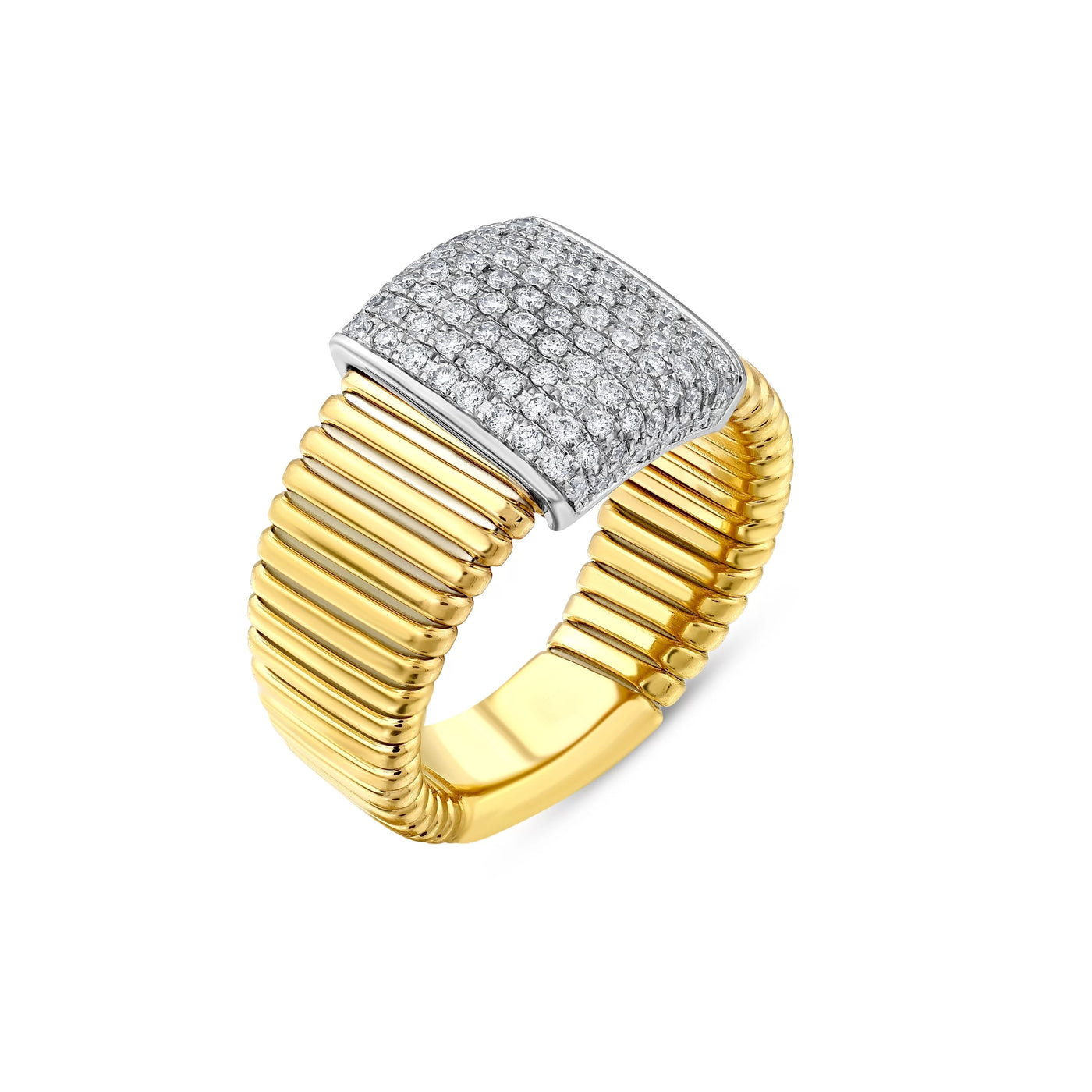 18K Yellow Contemporary Natural Diamond Ring Size 6.5