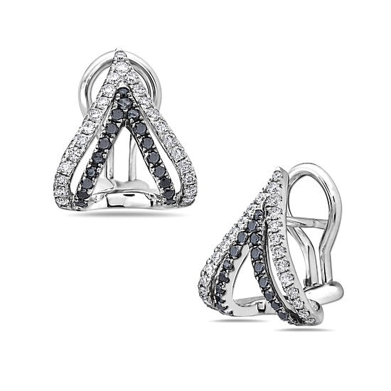 18K White Gold Natural Diamond Huggie Earrings