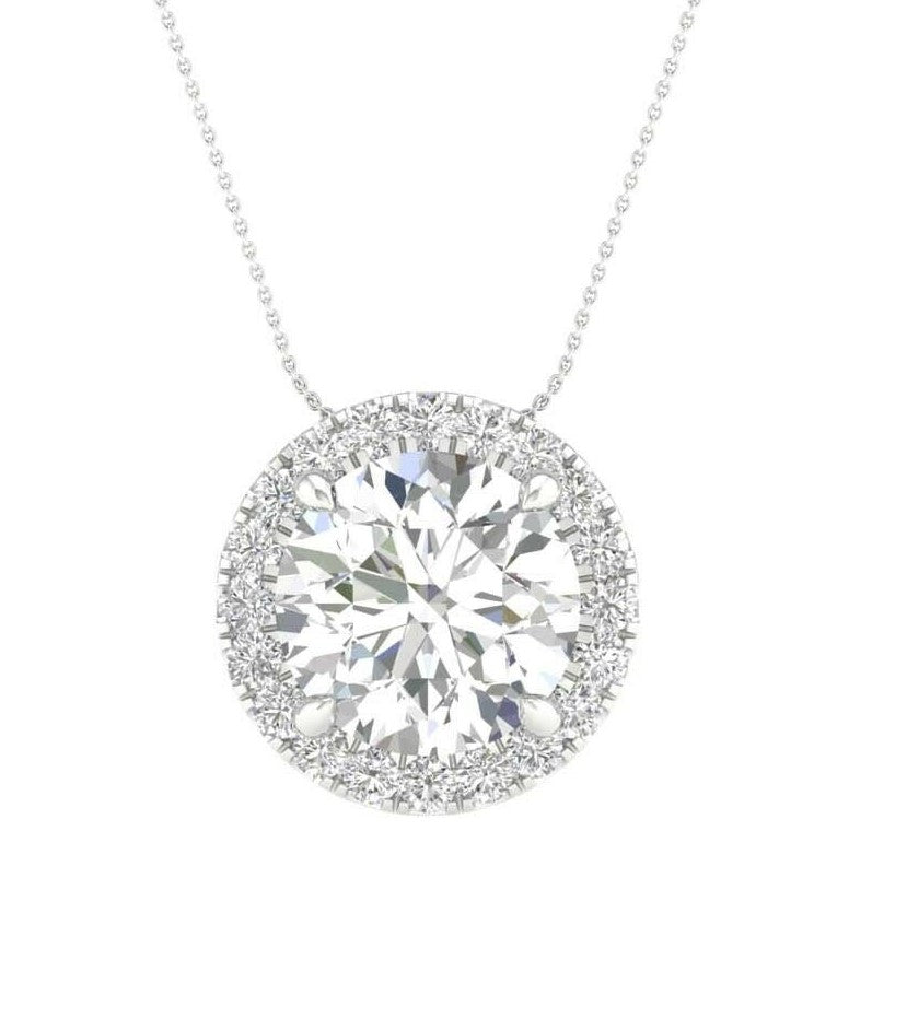 14K White Lab Grown Diamond 18 inch Necklace