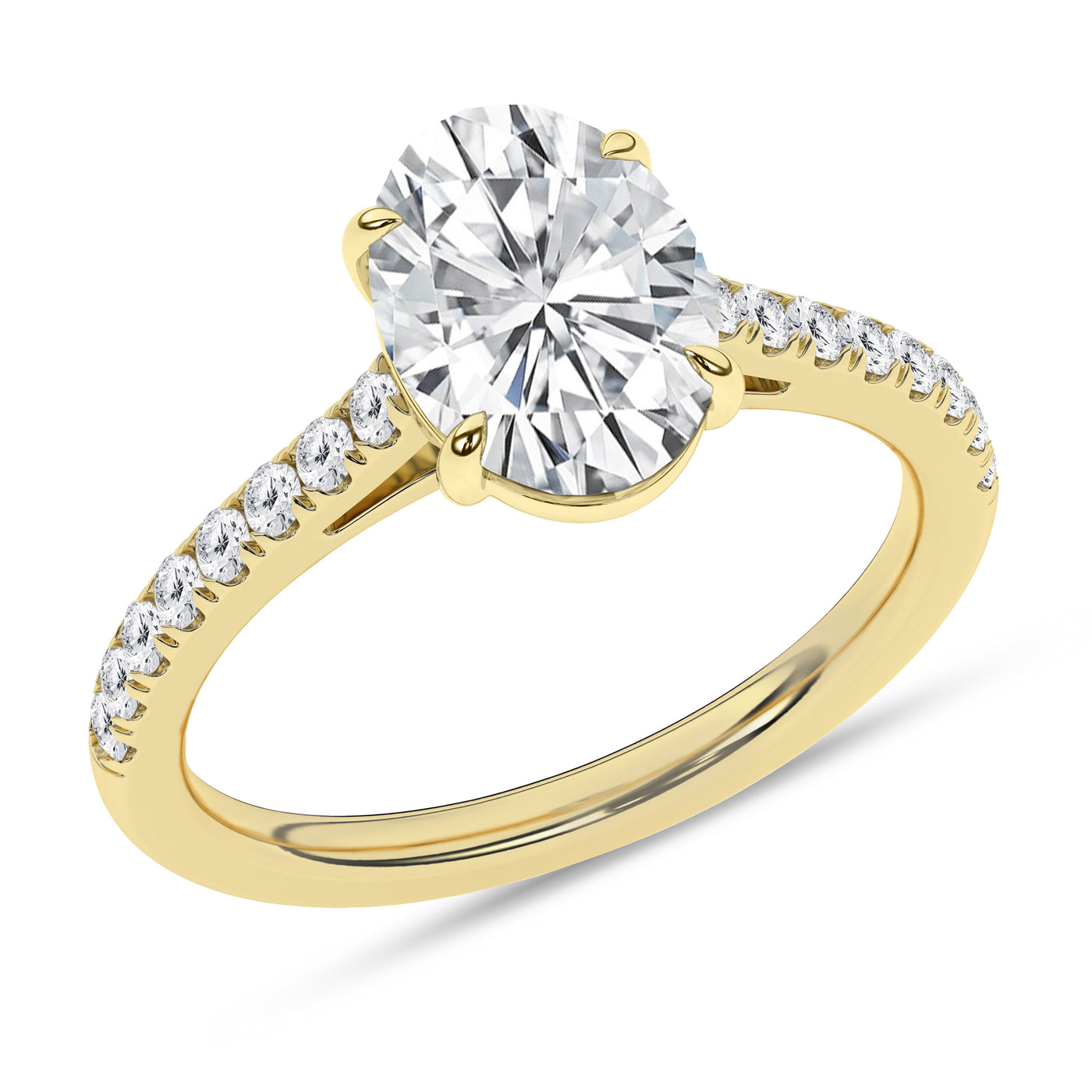 14K Yellow Oval Lab Grown Diamond Solitaire Engagement Ring