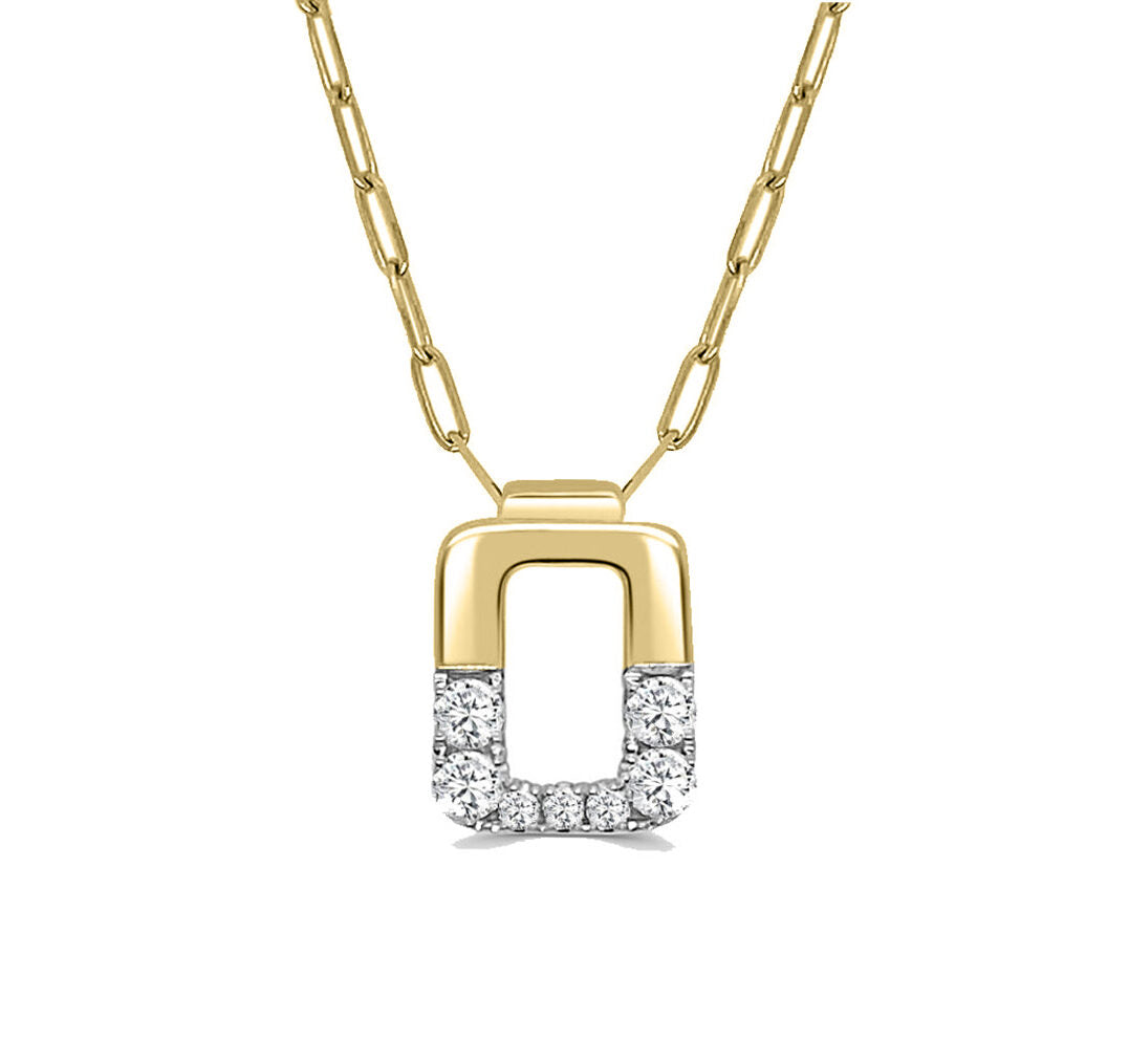 14K Yellow & White Natural Diamond Necklace