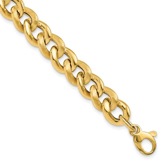 14K Yellow Oval Link Bracelet Size 7.25
