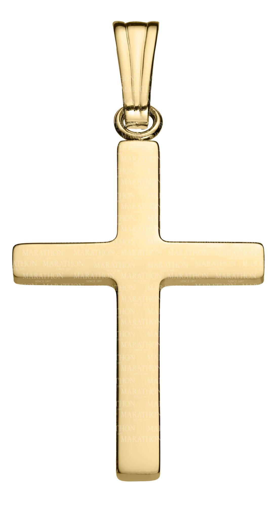 14K Yellow Cross Necklace 18 inch