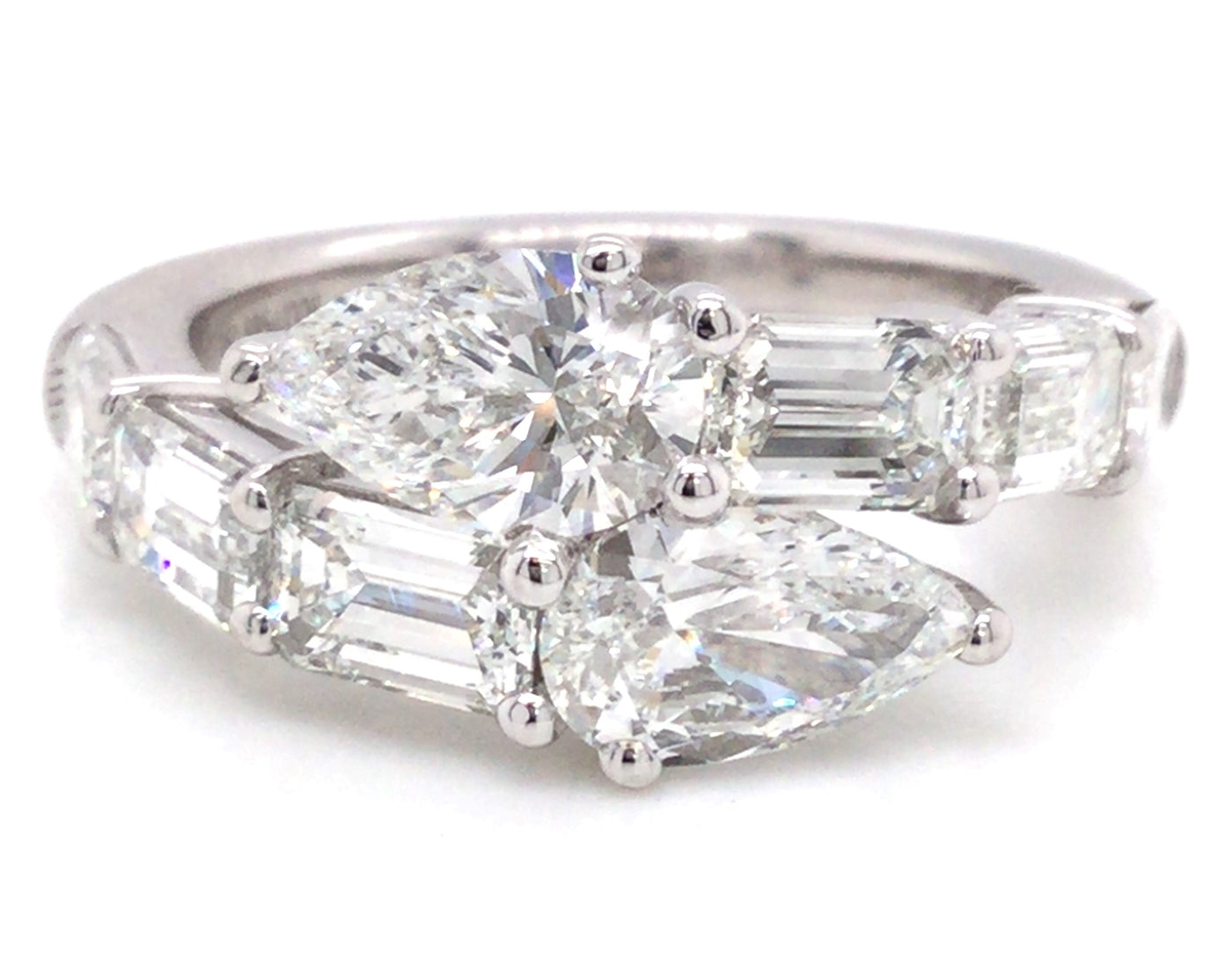 Platinum Natural Diamond Contemporary Anniversary Ring