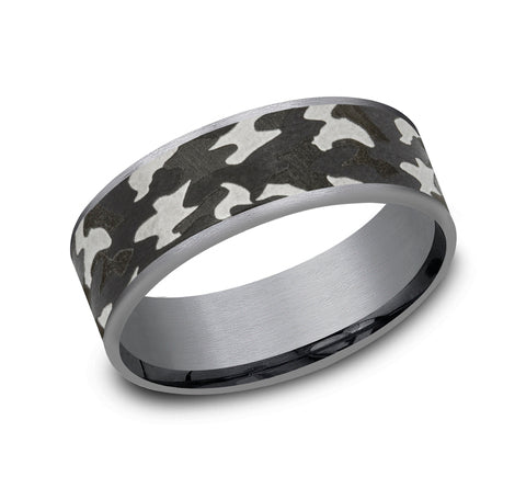 Tantalum 7.5 mm Camo Wedding Band