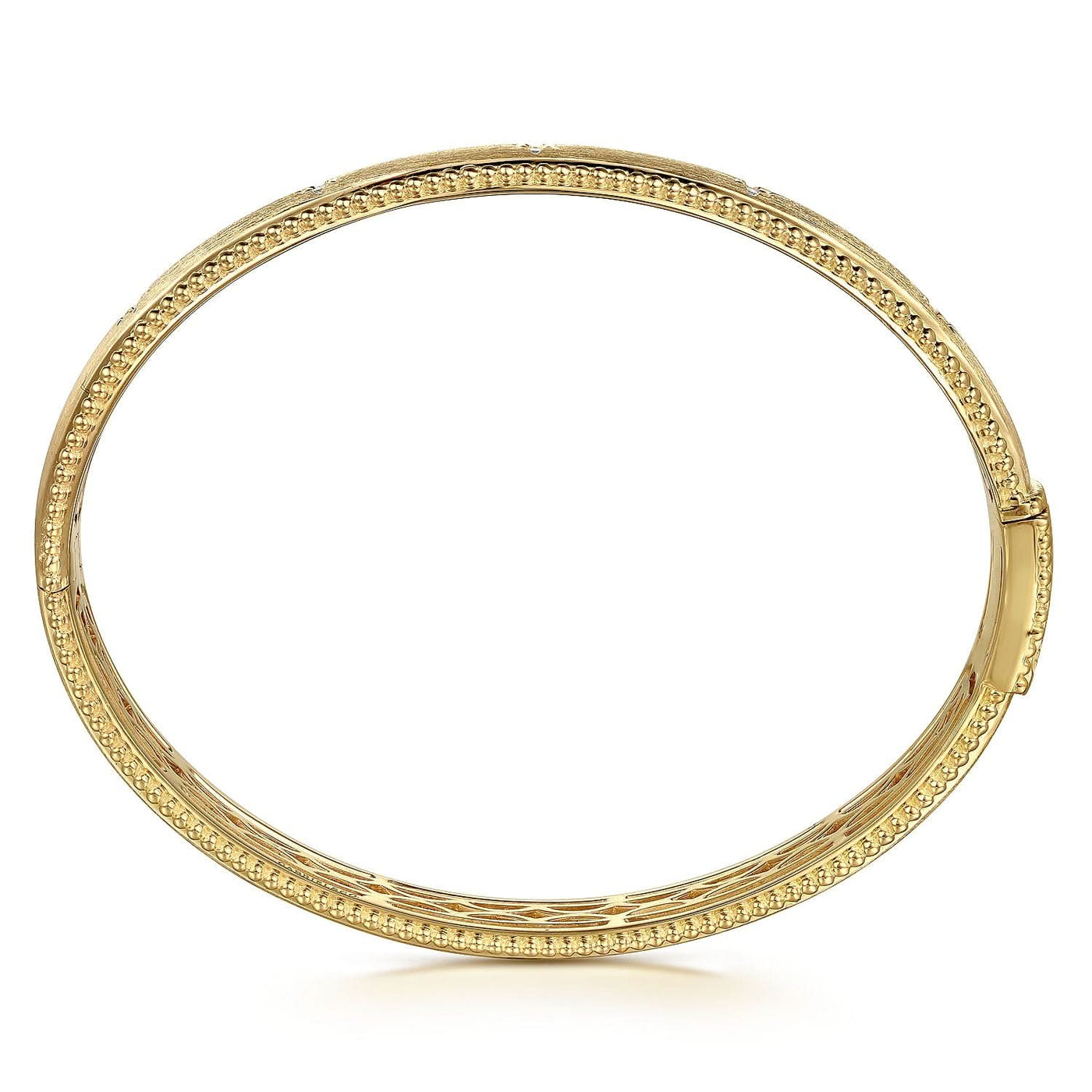 14K Yellow Natural Diamond Bangle Bracelet