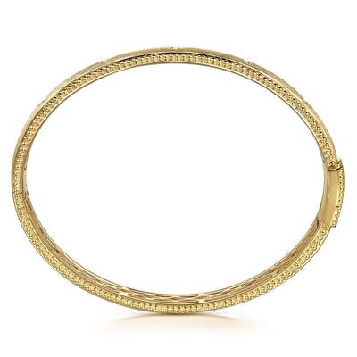 14K Yellow Natural Diamond Bangle Bracelet