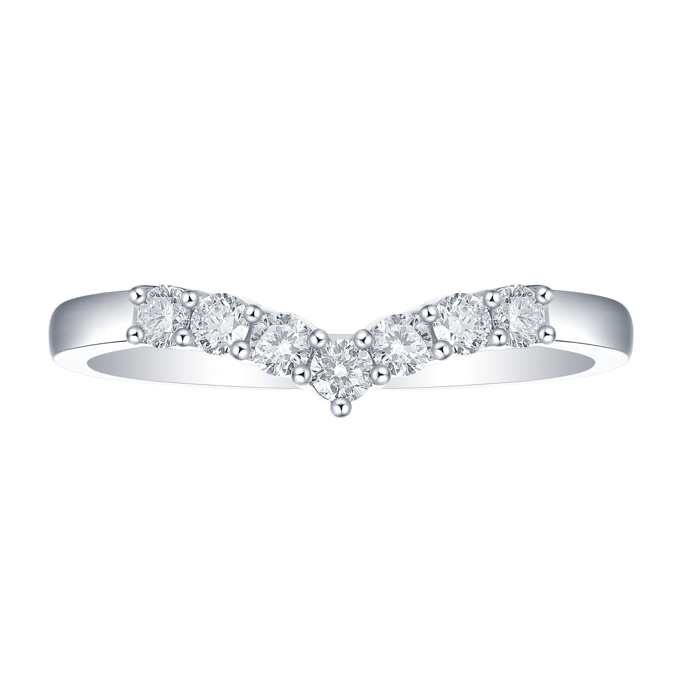 14K White Fashion Lab Grown Diamond Ring Size 7