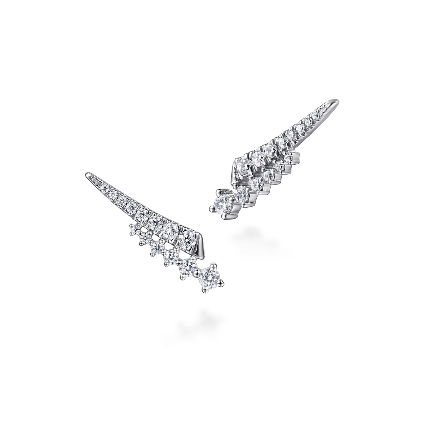 14K White Natural Diamond Stud Earrings