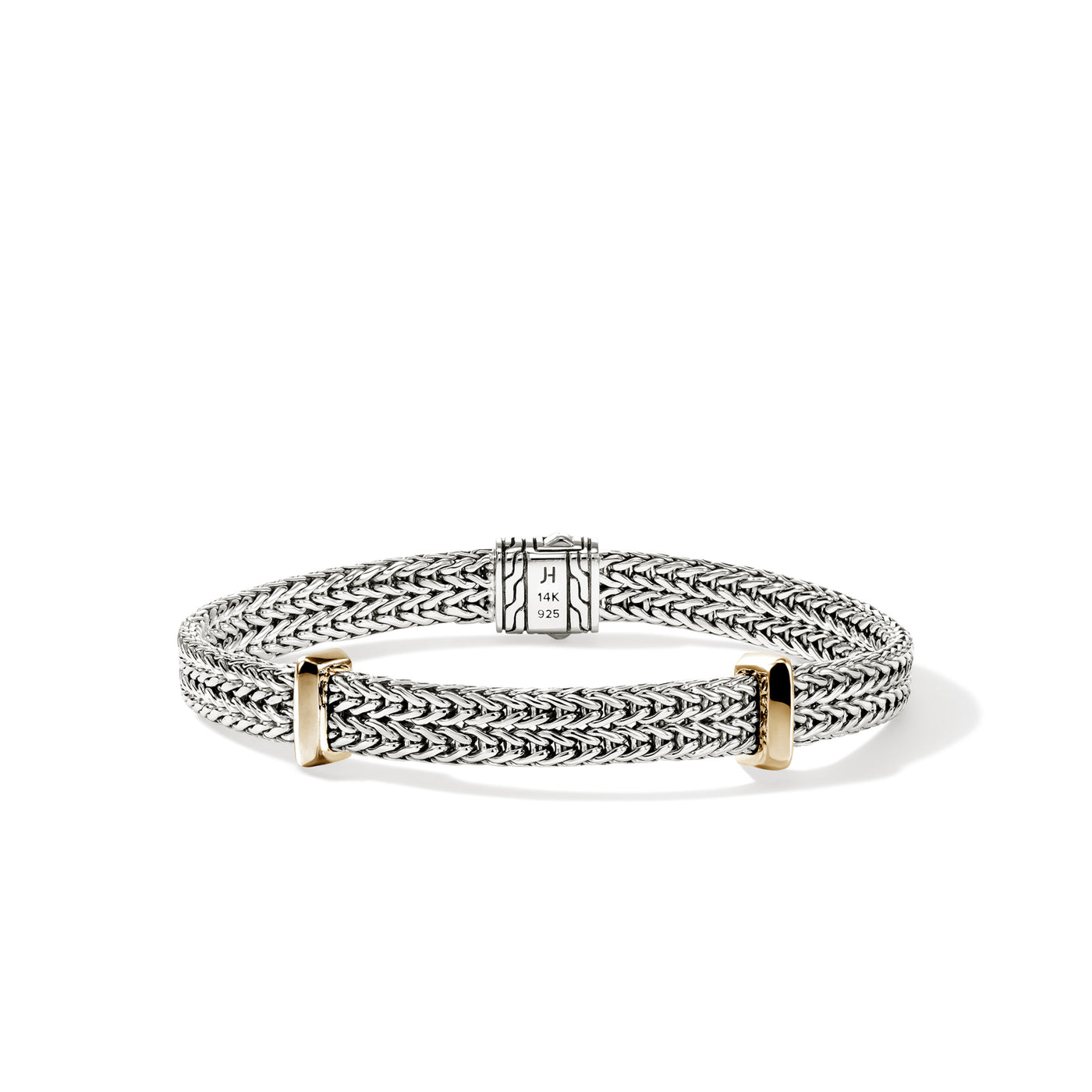 Sterling/14K Yellow & White Icon Link Bracelet Size 7