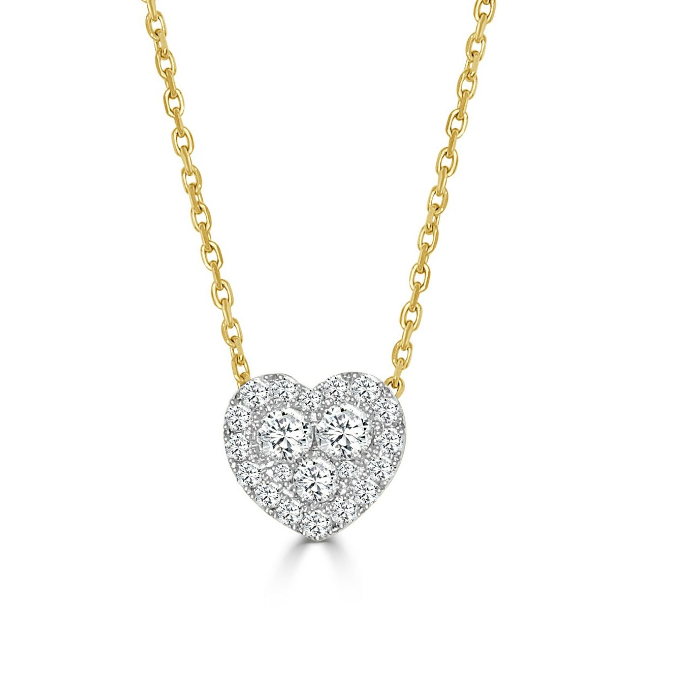 14K Yellow & White Gold Natural Diamond Necklace