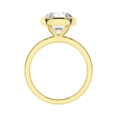 14K Yellow Round Brilliant Cut Lab Grown Diamond Solitaire Engagement Ring