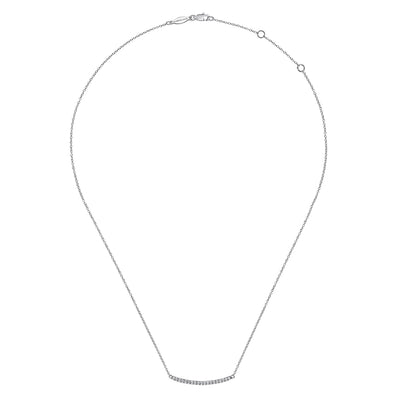 14K White Natural Diamond 18 inch Necklace