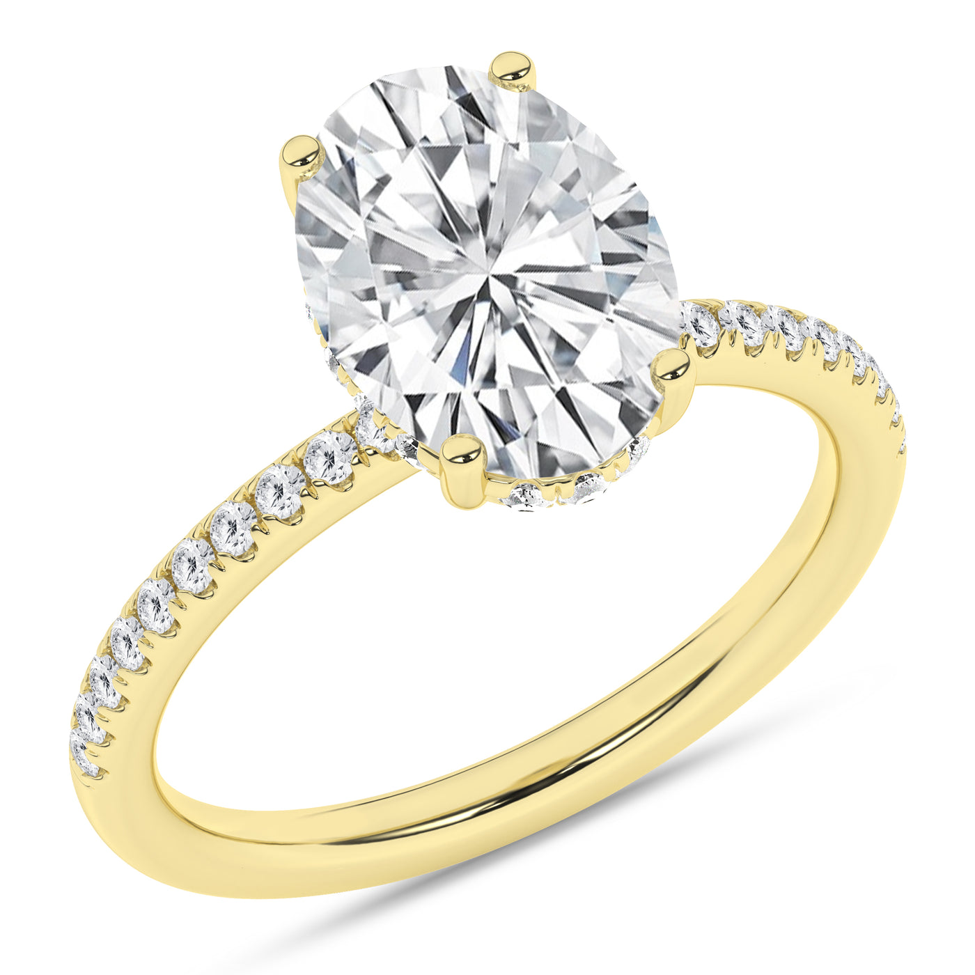 14K Yellow Oval Lab Grown Diamond Solitaire Engagement Ring