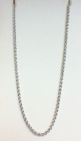 Sterling Silver Round Wheat 24 Chain