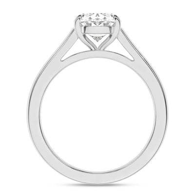 14K White Oval Lab Grown Diamond Solitaire Engagement Ring