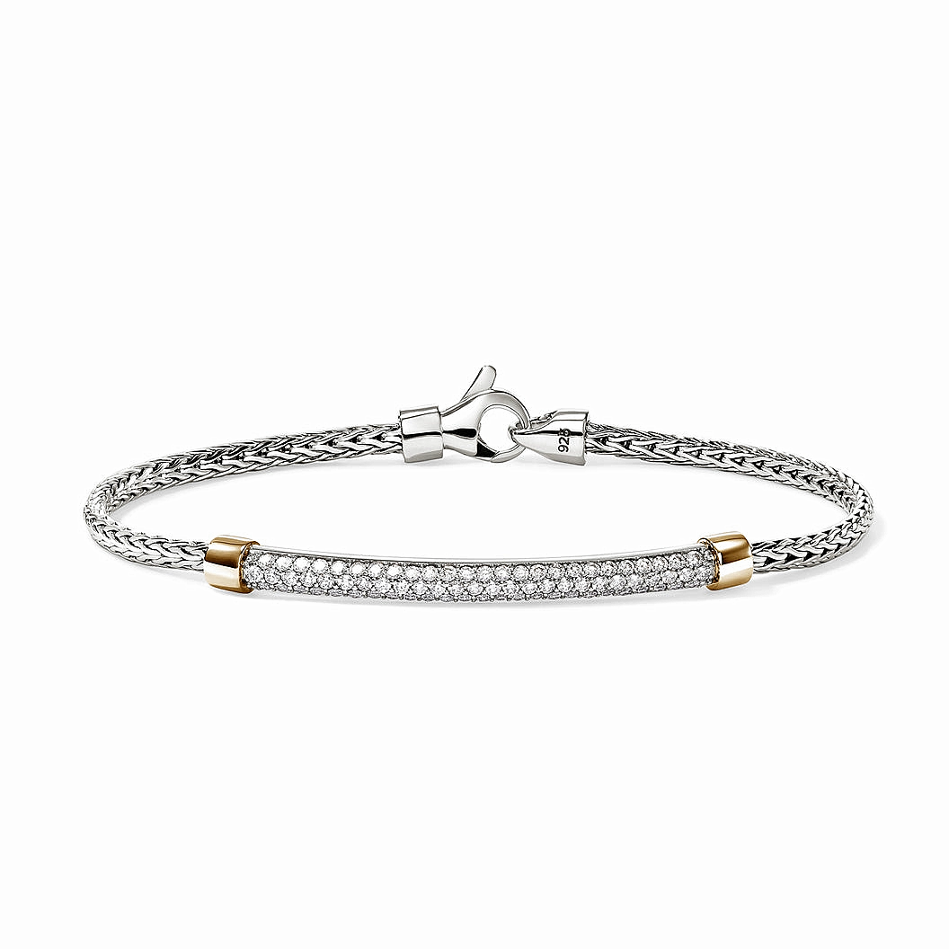 Sterling/14K Yellow & White Natural Diamond Essentials Bracelet