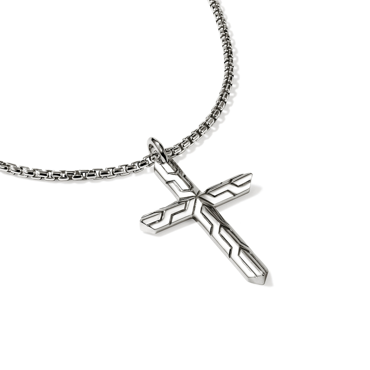 Sterling Silver Icon Cross Necklace 22 inch