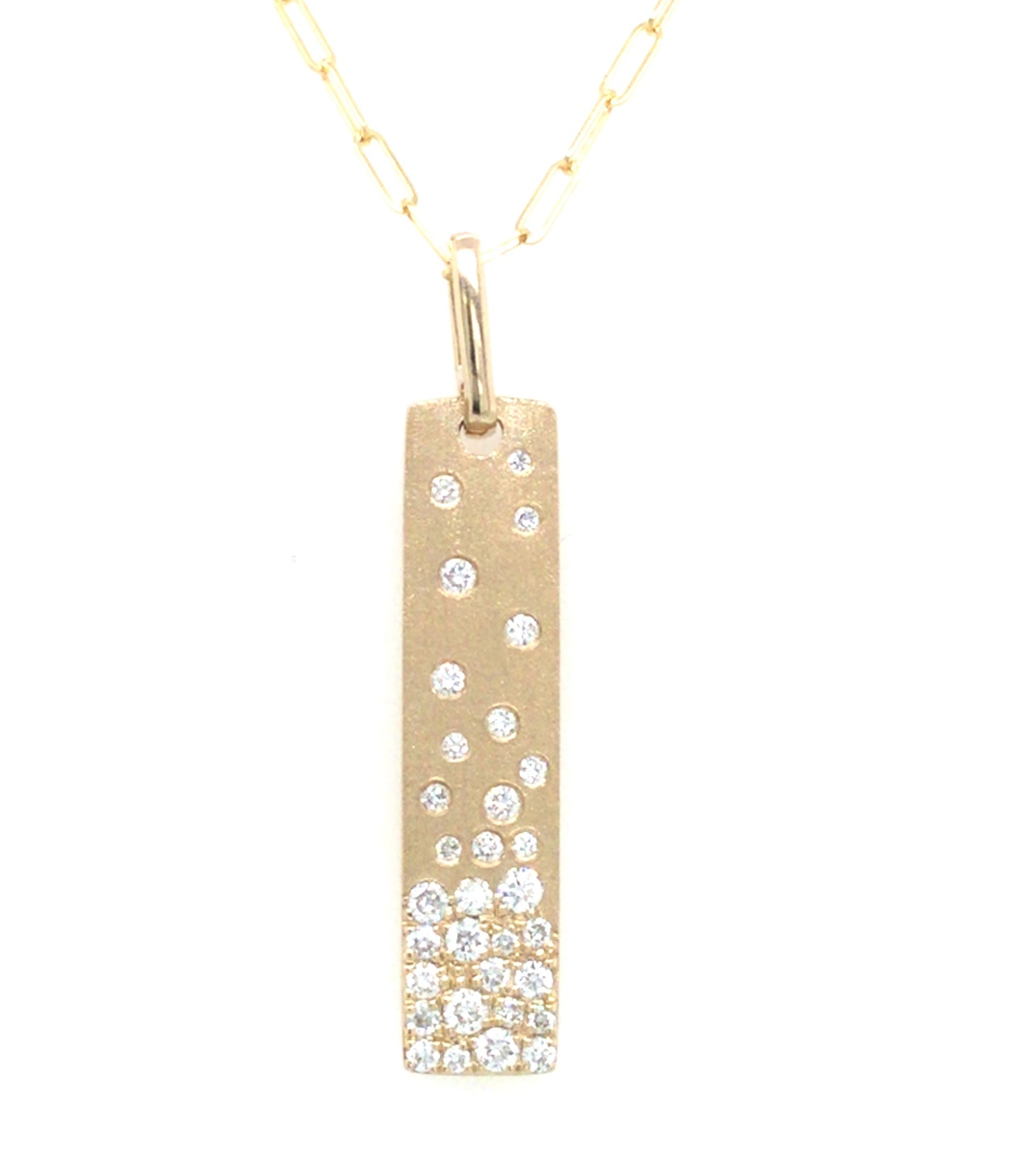 14K Yellow Natural Diamond 18 inch Necklace