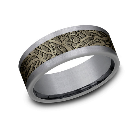 Tantalum 8 mm Enchanted forest Wedding Band