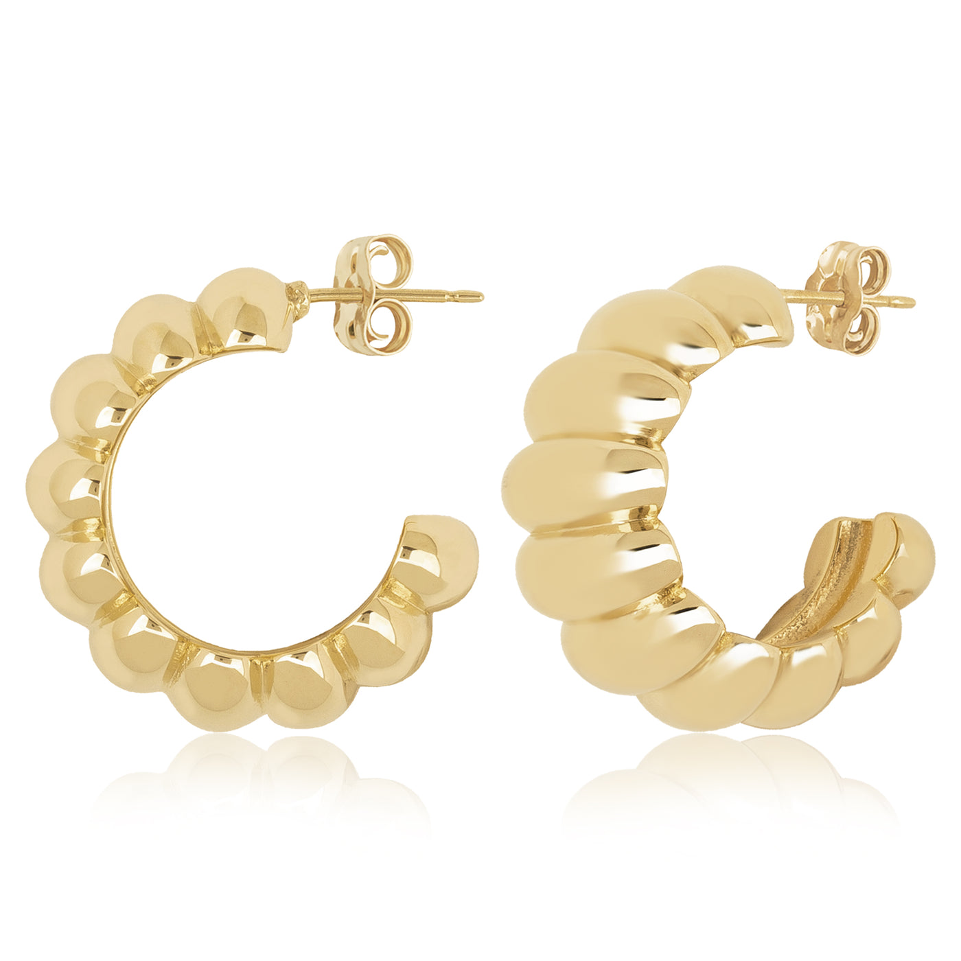 14K Yellow Hoop Earrings