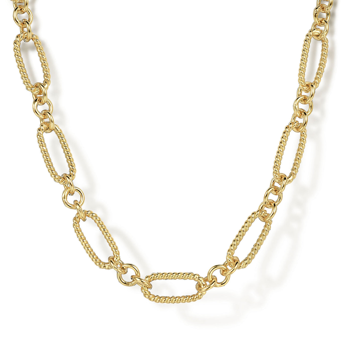 14K Yellow Open Link Necklace 24 inch