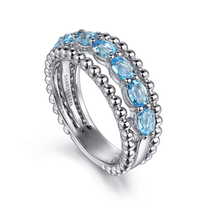 Sterling Silver Blue Topaz Stackable Ring