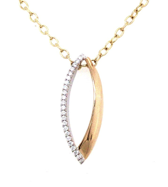 14K Yellow & White Gold Lab Grown Diamond Pendant