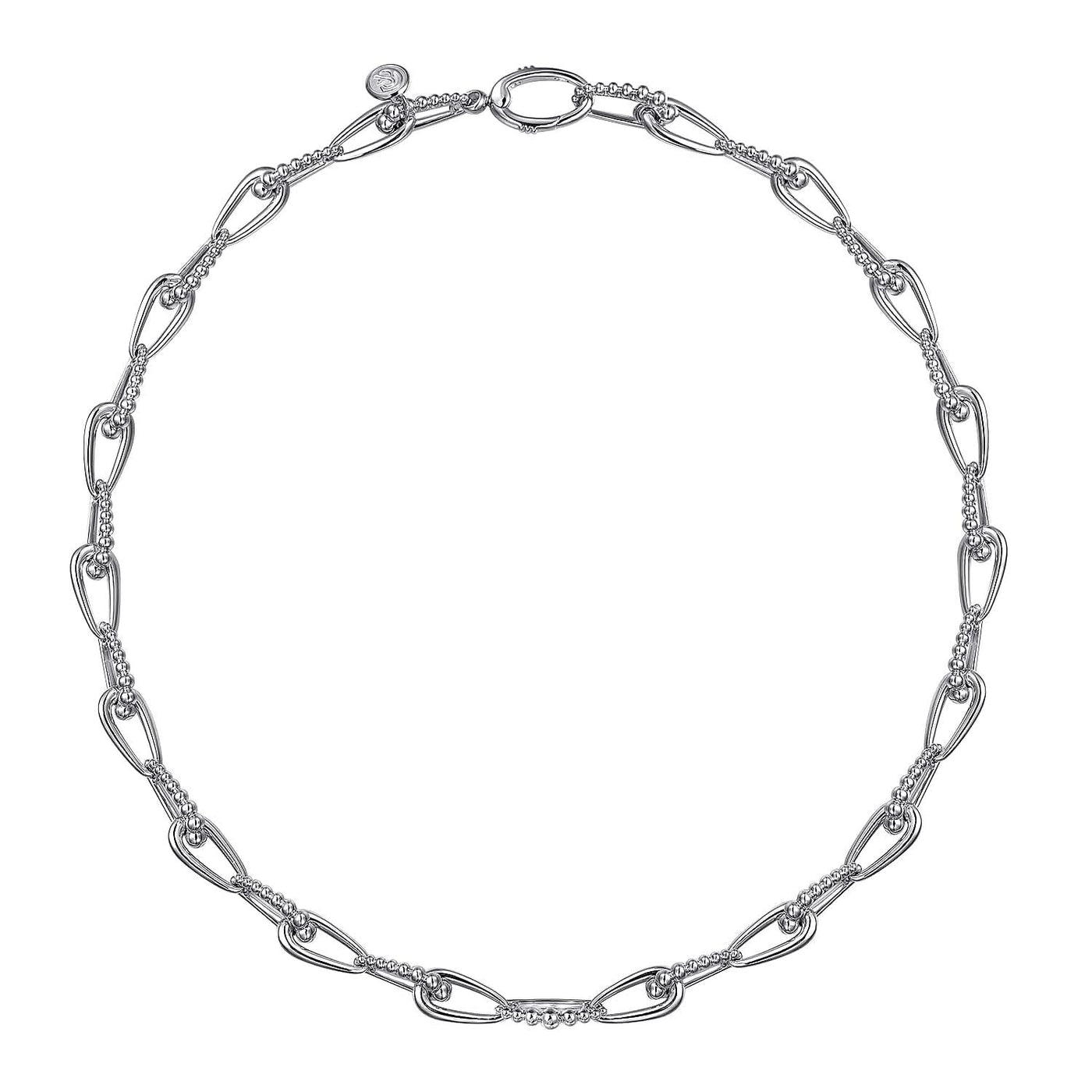 Sterling Silver  Oval Link Necklace 16 inch