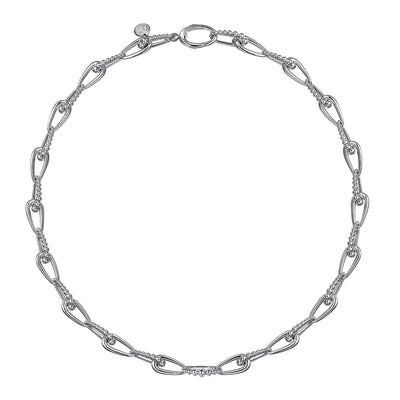 Sterling Silver  Oval Link Necklace 16 inch