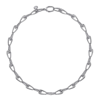 Sterling Silver 16 inch Oval Link Necklace