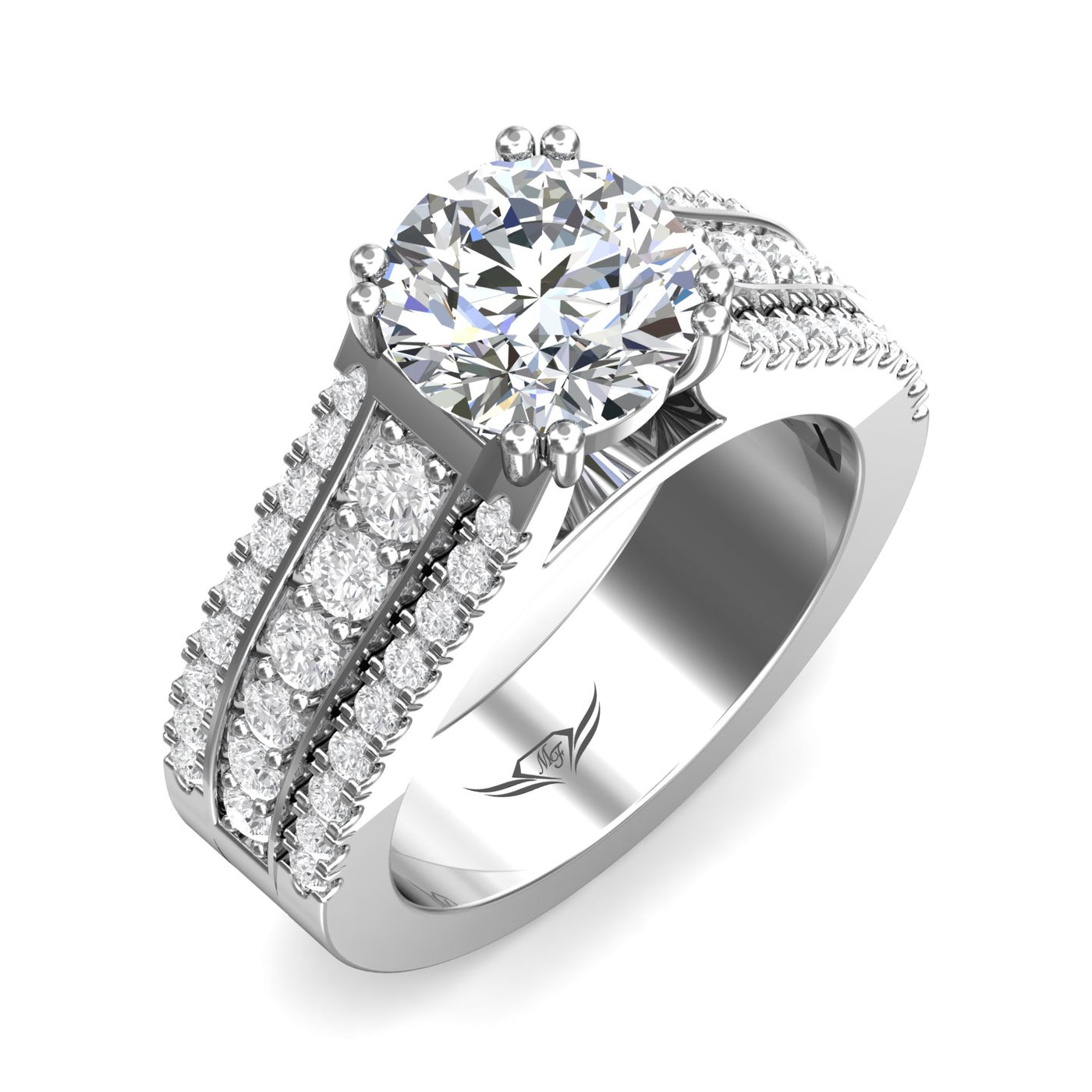 FlyerFit Encore 14K White Gold Engagement Ring