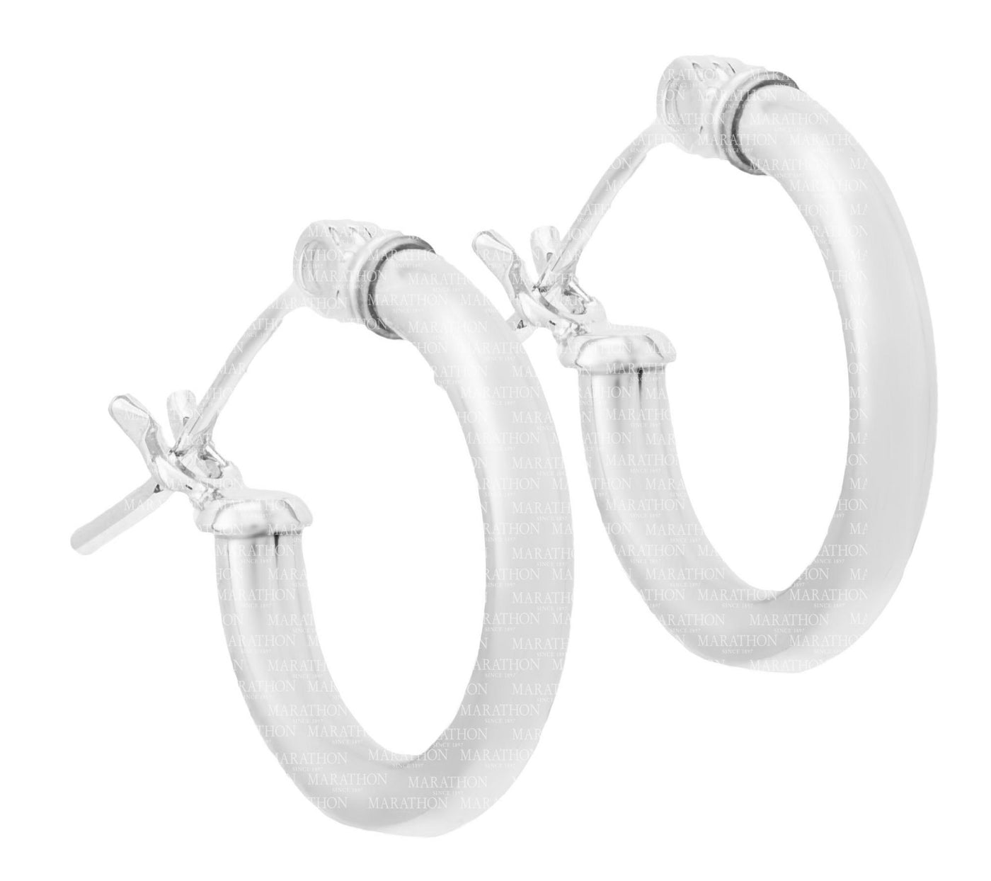 Sterling Silver White Hoops