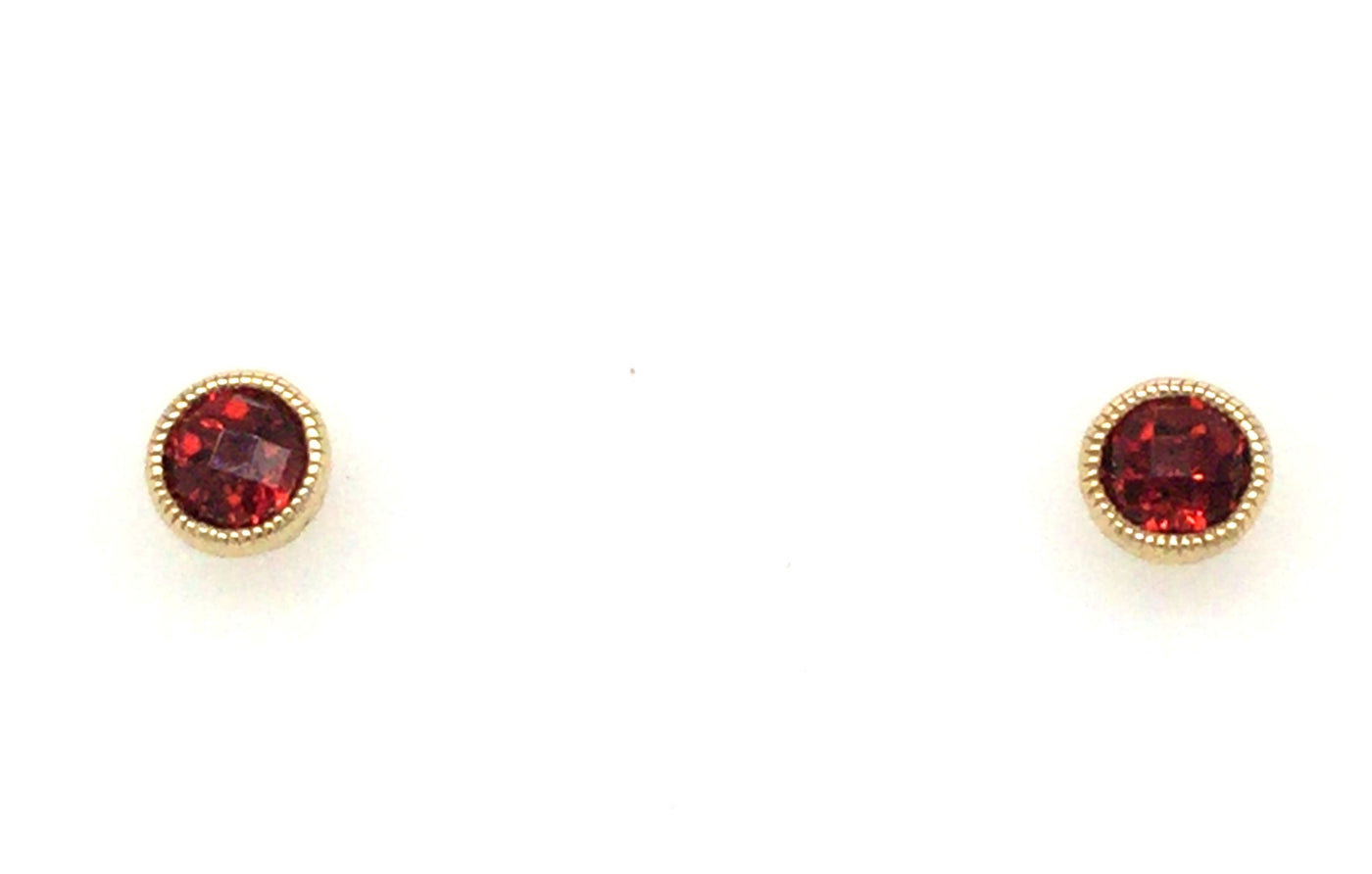 14K Yellow Garnet Stud Earrings