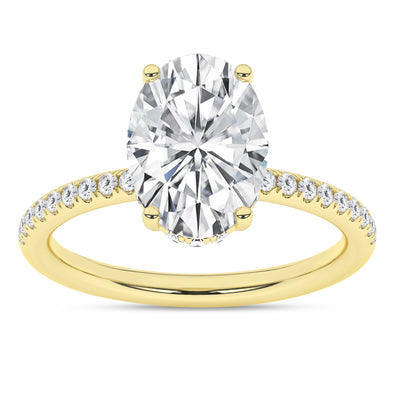 14K Yellow Oval Lab Grown Diamond Solitaire Engagement Ring