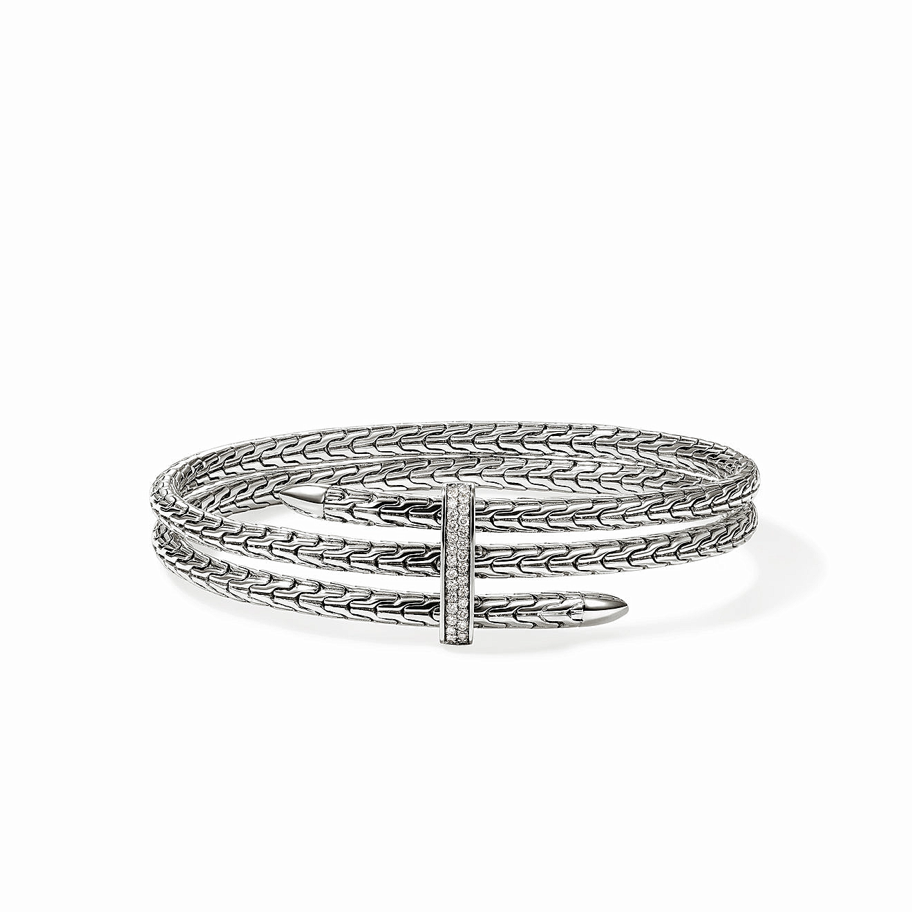Sterling Silver Natural Diamond Spear Collection Bracelet