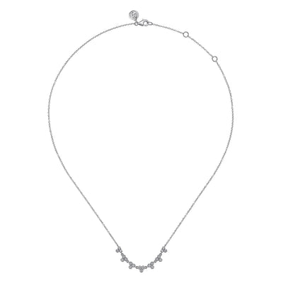 14K White Natural Diamond 17.5 inch Necklace