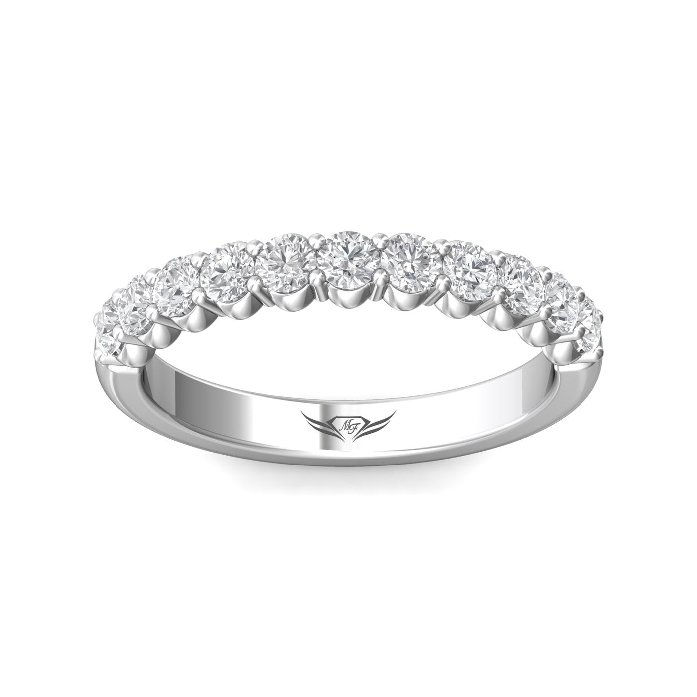 14K White 0.73 ctw. Natural Diamond Wedding Ring