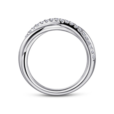 Sterling Silver White Sapphire Criss Cross Ring