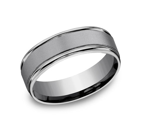 Tantalum 7 mm Polished & Satin Wedding Band