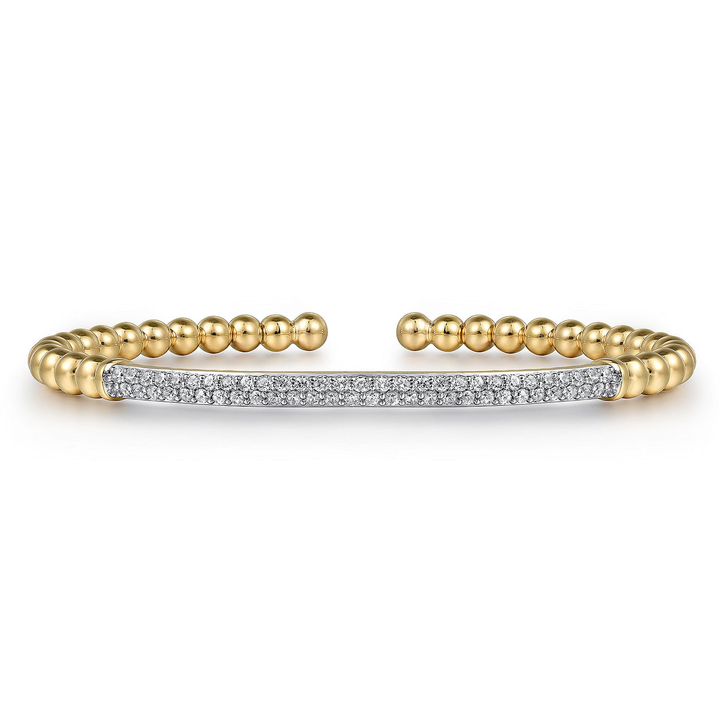 14K Yellow Natural Diamond Cuff Bracelet