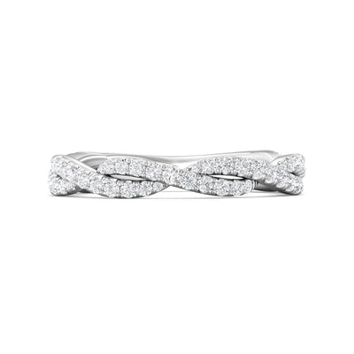 FlyerFit Micropave 18K White Gold Wedding Band