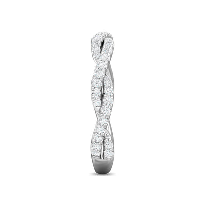 FlyerFit Micropave 18K White Gold Wedding Band