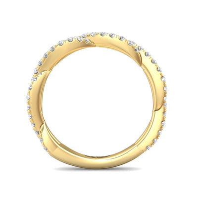 FlyerFit Micropave 18K Yellow Gold Wedding Band