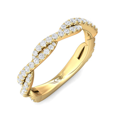 FlyerFit Micropave 18K Yellow Gold Wedding Band