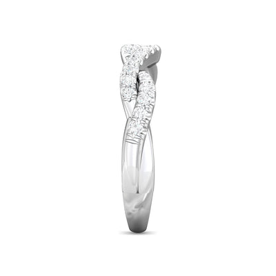 FlyerFit Micropave 18K White Gold Wedding Band