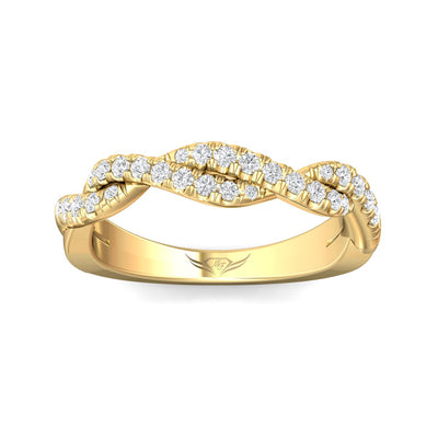 FlyerFit Micropave 18K Yellow Gold Wedding Band