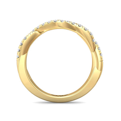 FlyerFit Micropave 14K Yellow Gold Wedding Band