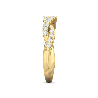 FlyerFit Micropave 14K Yellow Gold Wedding Band